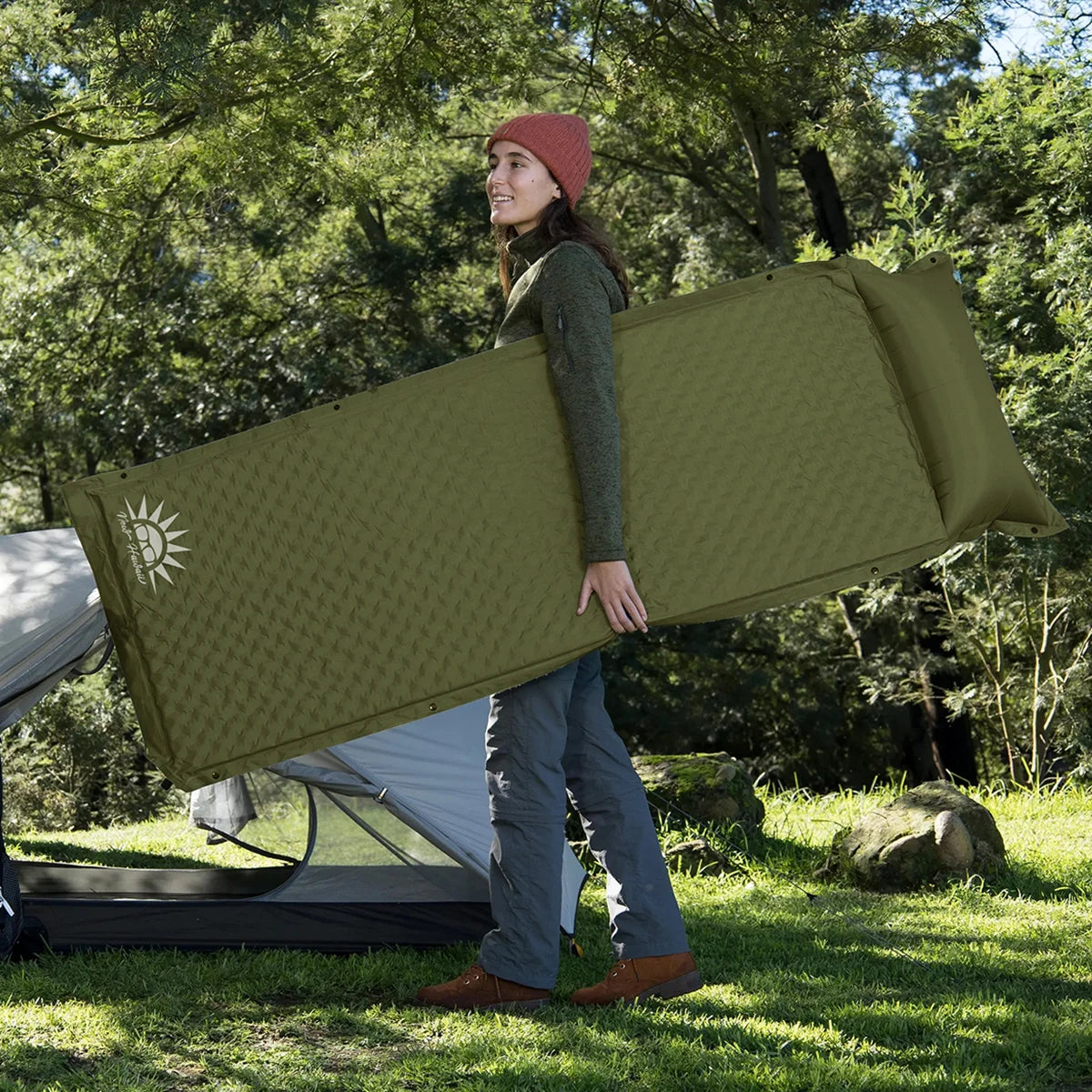 Colchão Inflável Automático Camping 1 Pessoa