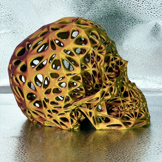 Caveira Artística Vazada 3D – Escultura Decorativa Moderna Multicolor