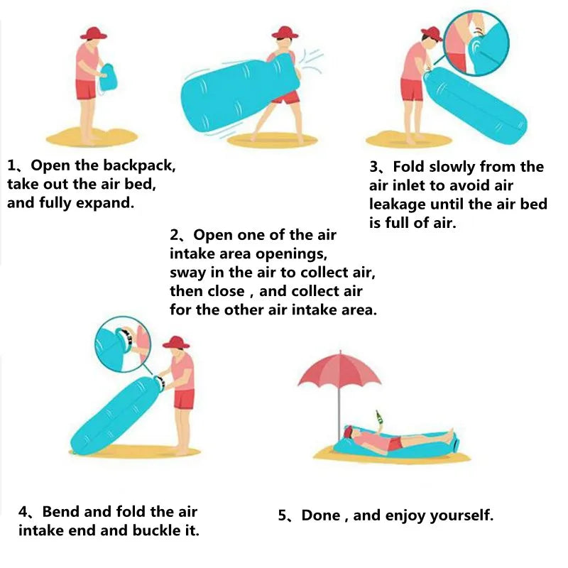 Sofá Inflável Lazy Portátil - Cama de Ar para Praia, Camping e Relaxamento