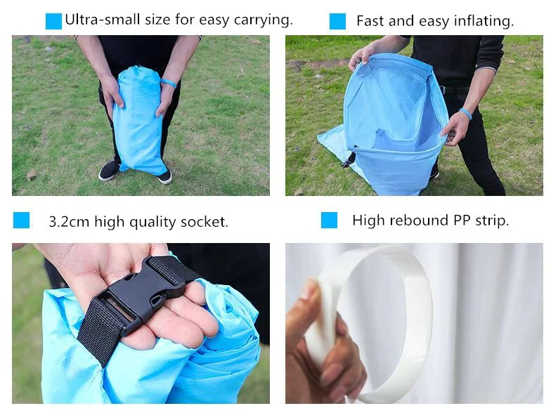 Sofá Inflável Lazy Portátil - Cama de Ar para Praia, Camping e Relaxamento