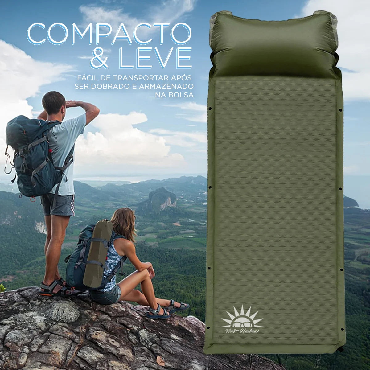 Colchão Inflável Automático Camping 1 Pessoa