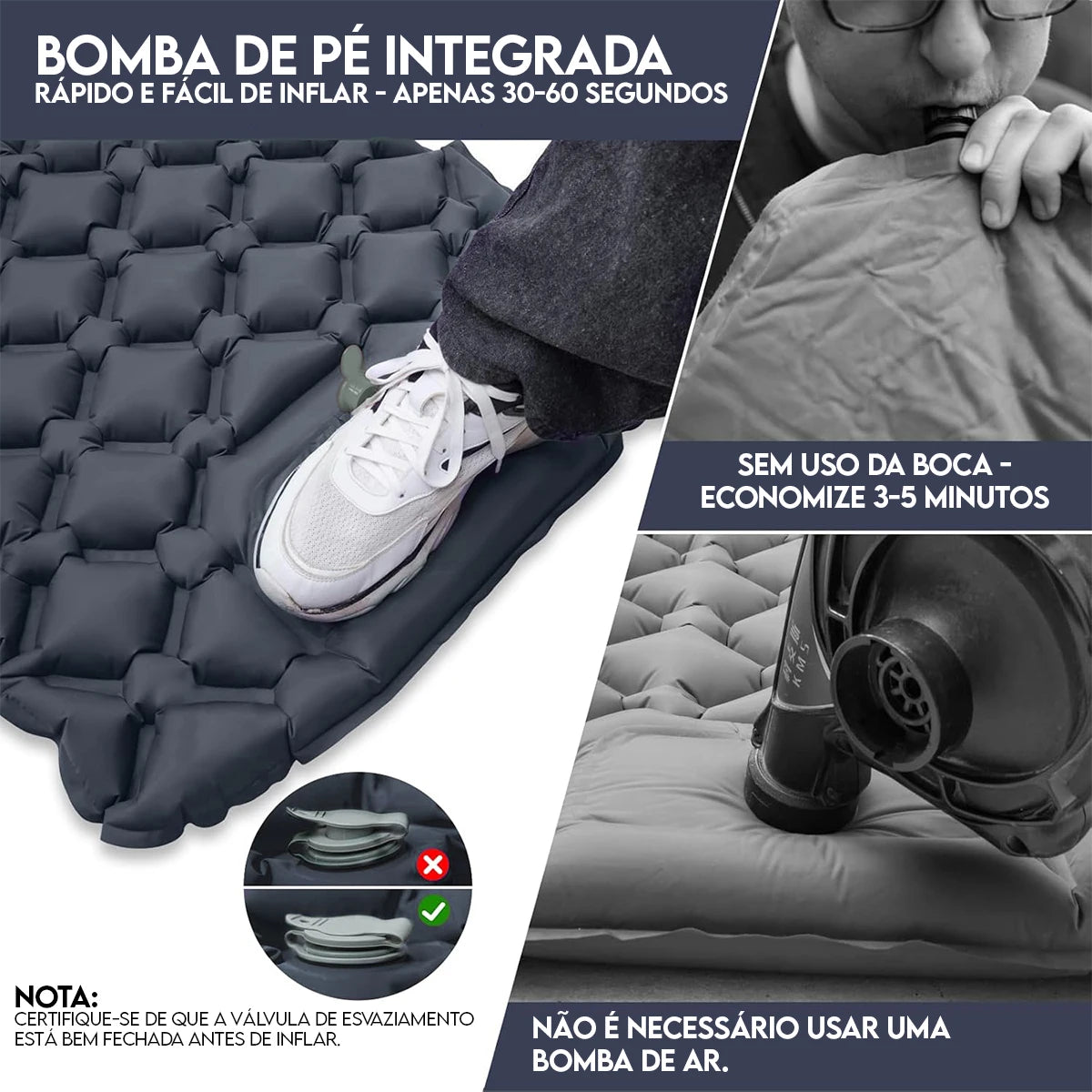 Travesseiro Inflável Portátil para Camping - Conforto e Leveza para suas Aventuras