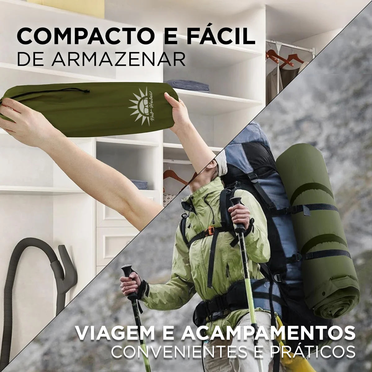 Colchão Inflável Automático Camping 1 Pessoa