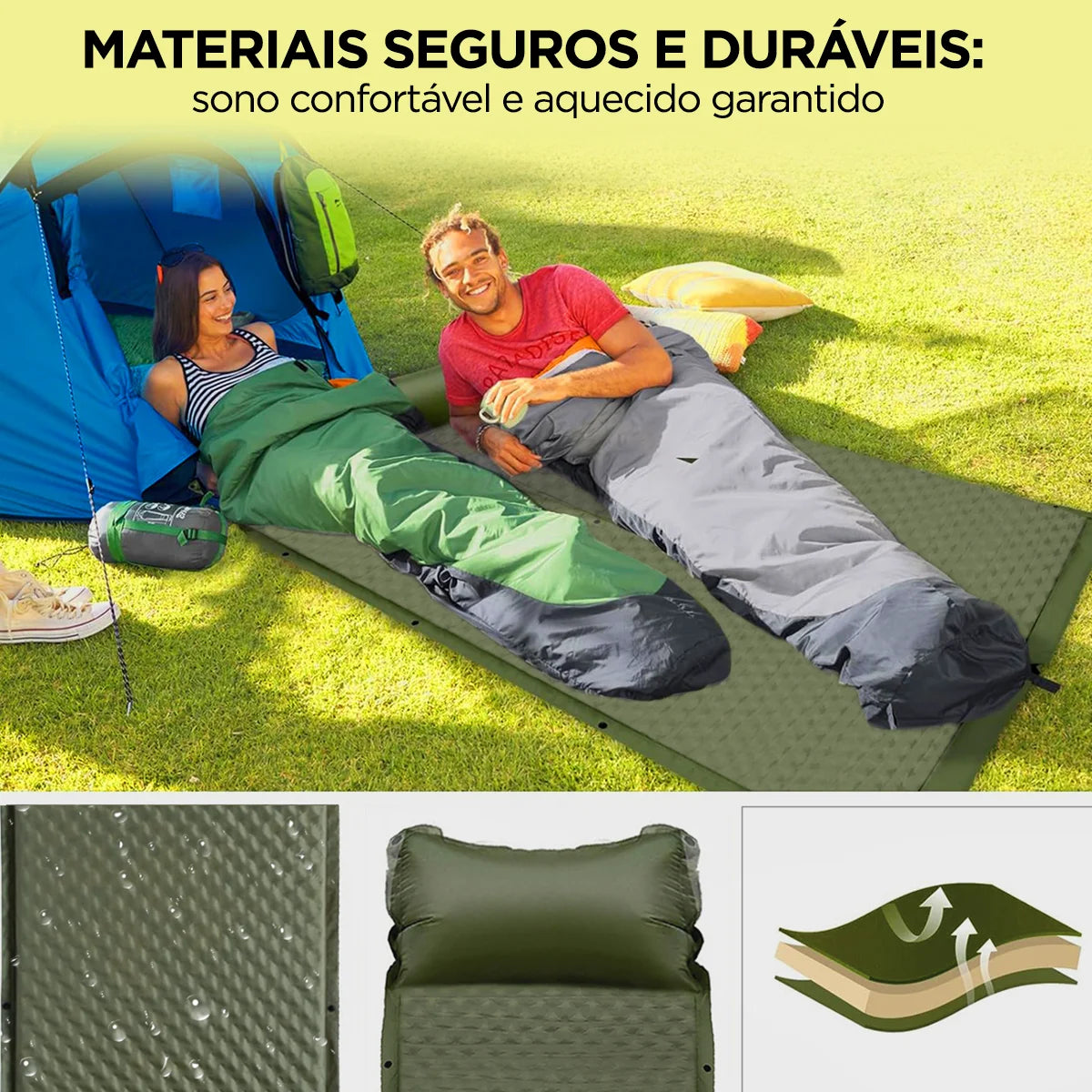 Colchão Inflável Automático Camping 1 Pessoa