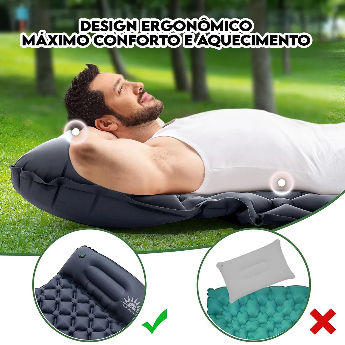 Travesseiro Inflável Portátil para Camping - Conforto e Leveza para suas Aventuras