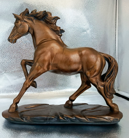 Escultura Decorativa Cavalo – Estilo Bronze Cobre | 30cm