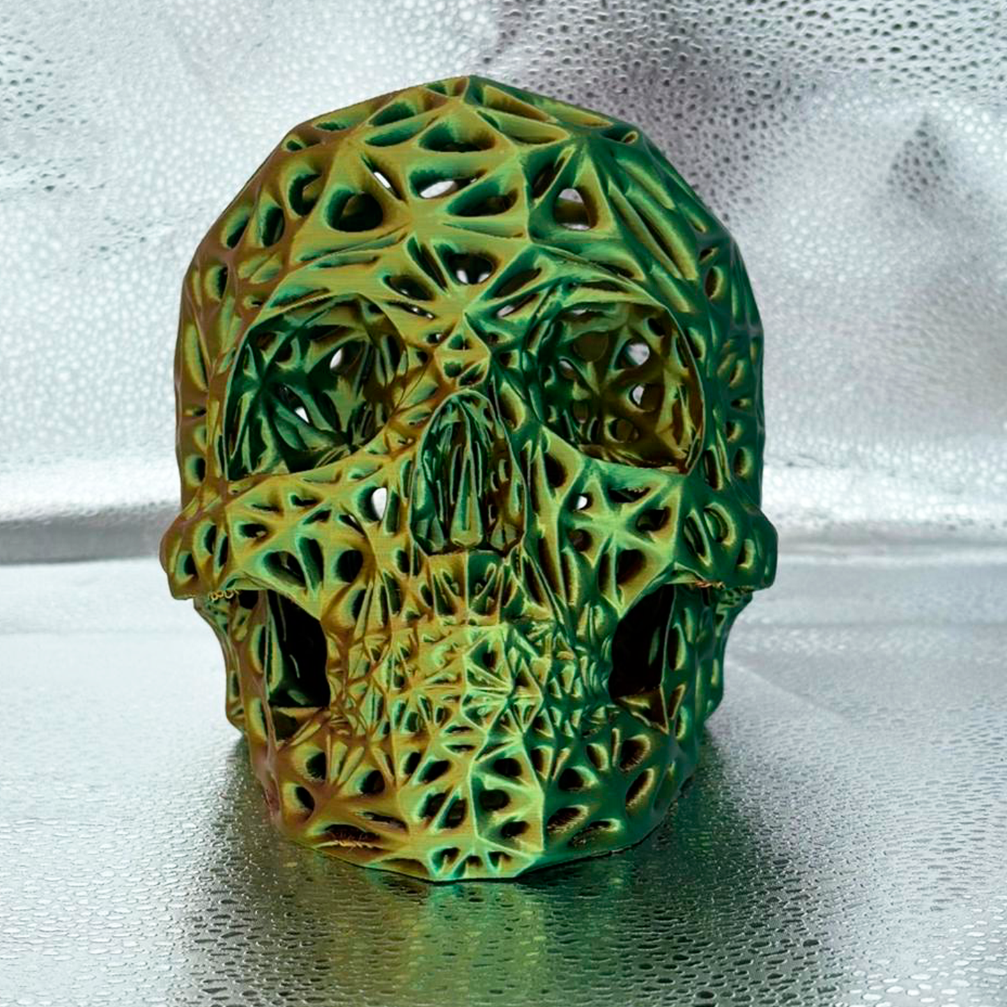 Caveira Artística Vazada 3D – Escultura Decorativa Moderna Multicolor