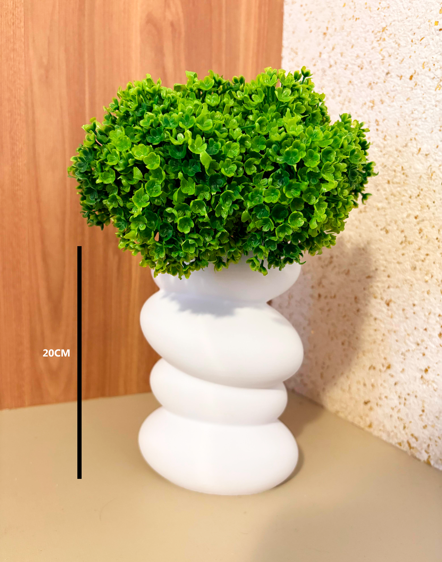 Vaso Decorativo Moderno com Arranjos Artificiais (20cm)